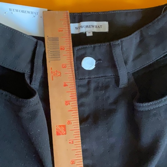 WE WORE WHAT Black Cut Out Straight Twill Denim Size 28, NWT - Picture 8 of 16